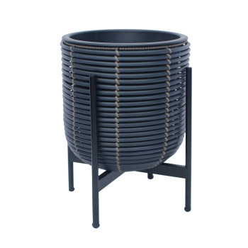 Puķu pods WICKER ar statīvu 30x30xH38cm, melns Puķu pods WICKER ar statīvu 30x30xH38cm, melns