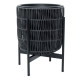 Puķu pods WICKER ar statīvu 38x38xH49cm, melns