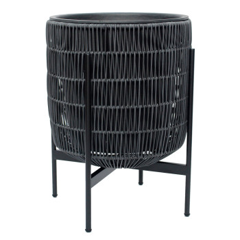 Puķu pods WICKER ar statīvu 38x38xH49cm, melns Puķu pods WICKER ar statīvu 38x38xH49cm, melns