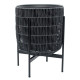 Puķu pods WICKER ar statīvu 38x38xH49cm, melns