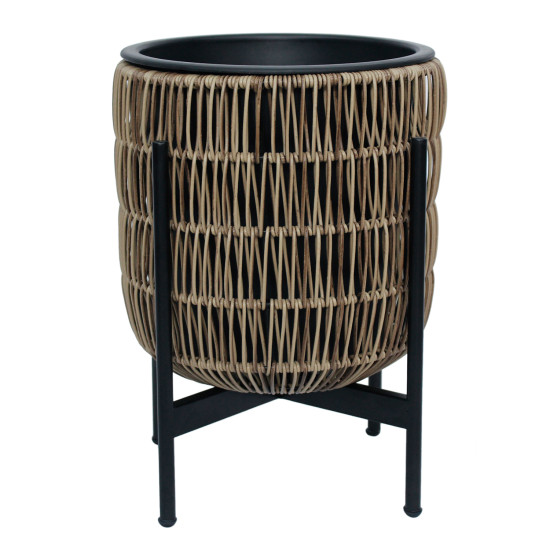 Puķu pods WICKER ar statīvu 30x30xH38cm, gaiši brūns Puķu pods WICKER ar statīvu 30x30xH38cm, gaiši brūns