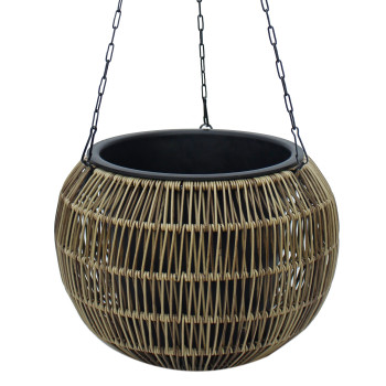 Piekarināms puķu pods WICKER D32xH22cm, gaiši brūns Piekarināms puķu pods WICKER D32xH22cm, gaiši brūns