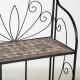 Полка MOSAIC 60x30xH128см, с 3 полками, мозаик: тёмно-серый/коричневый камень, металлическая рама, цвет: чёрный