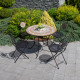 Стол MOSAIC D90xH70cм, мозаиковая плитка: тёмно-серый, металлическая рама, цвет: чёрный