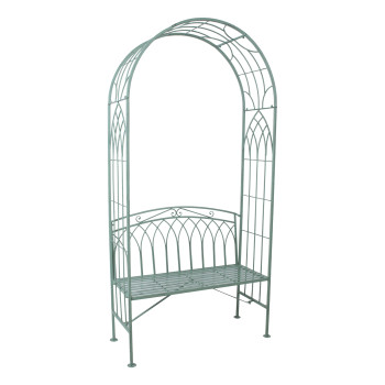 Скамья MINT с аркой 103x48xH211см, кованое железо, антично-зеленый Скамья MINT с аркой 103x48xH211см, кованое железо, антично-зеленый