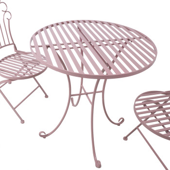 Стол ROSY D70xH75см, кованое железо, розовый Стол ROSY D70xH75см, кованое железо, розовый