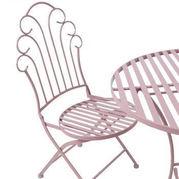 Стул ROSY складной 55,5x45x93,5см, кованое железо, розовый Стул ROSY складной 55,5x45x93,5см, кованое железо, розовый