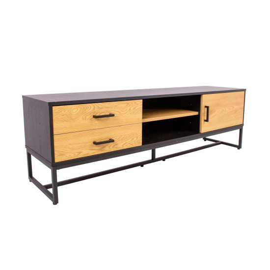 TV стол AMSTERDAM 160x40xH50cm, дуб/черный TV стол AMSTERDAM 160x40xH50cm, дуб/черный