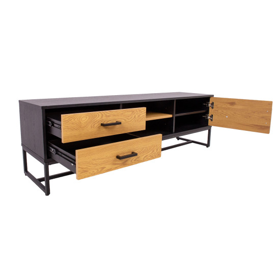 TV стол AMSTERDAM 160x40xH50cm, дуб/черный TV стол AMSTERDAM 160x40xH50cm, дуб/черный