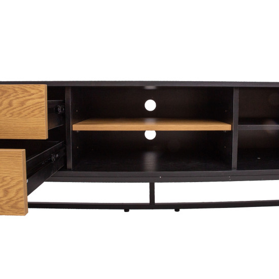 TV стол AMSTERDAM 160x40xH50cm, дуб/черный TV стол AMSTERDAM 160x40xH50cm, дуб/черный