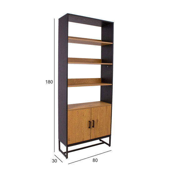 Полка AMSTERDAM 80x30xH180см, дуб/черный Полка AMSTERDAM 80x30xH180см, дуб/черный