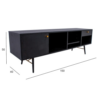 TV-laud LUXEMBOURG 150x40xH50cm, must / vask TV-laud LUXEMBOURG 150x40xH50cm, must / vask