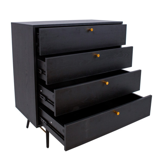 Kumode LUXEMBOURG 80x40xH90cm, melns / varš