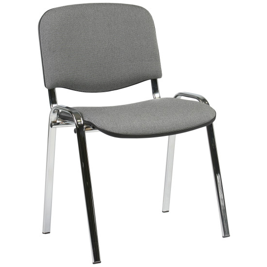 Klienta krēsls ISO 54,5xD42,5xH82/47cm, sēdeklis:audums, krāsa: pelēks, rāmis: hroms Klienta krēsls ISO 54,5xD42,5xH82/47cm, sēdeklis:audums, krāsa: pelēks, rāmis: hroms