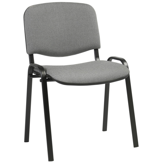 Klienta krēsls ISO 54,5xD42,5xH82/47cm, sēdeklis: audums, krāsa: pelēks, rāmis: melns Klienta krēsls ISO 54,5xD42,5xH82/47cm, sēdeklis: audums, krāsa: pelēks, rāmis: melns