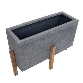 Кашпо SANDSTONE 88,5x38,5xH60,5cm, серый Кашпо SANDSTONE 88,5x38,5xH60,5cm, серый