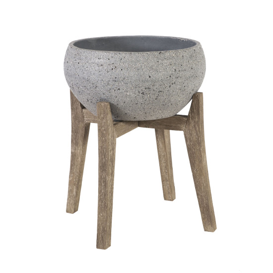 Puķu pods SANDSTONE 47x47xH53,5cm, pelēks