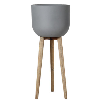 Puķupods SANDSTONE D40xH97cm, pelēks kompozītakmens, gaišas koka kājas Puķupods SANDSTONE D40xH97cm, pelēks kompozītakmens, gaišas koka kājas