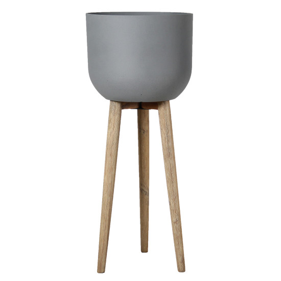Puķupods SANDSTONE D40xH97cm, pelēks kompozītakmens, gaišas koka kājas Puķupods SANDSTONE D40xH97cm, pelēks kompozītakmens, gaišas koka kājas