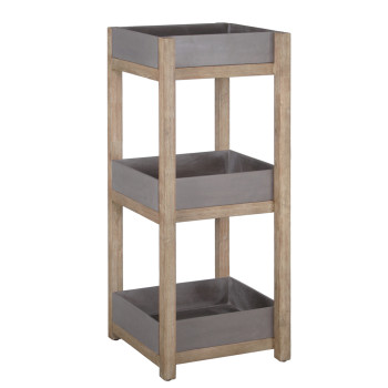 Полка SANDSTONE 40x40xH97cм, полки: композитный камень, цвет: коричневый, ножки: акации Полка SANDSTONE 40x40xH97cм, полки: композитный камень, цвет: коричневый, ножки: акации