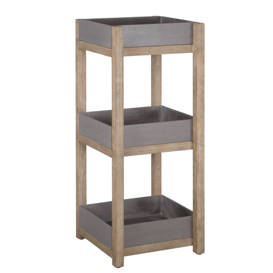 Полка SANDSTONE 40x40xH97cм, полки: композитный камень, цвет: коричневый, ножки: акации