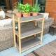 Полка SANDSTONE 80x35xH98cм, полки: композитный камень, цвет: коричневый, ножки: акации