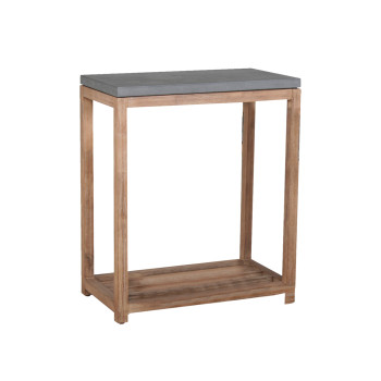 Полка SANDSTONE 65,5x34,5xH75см, полки: фиброцемент, цвет: серый, деревянная рама из акации Полка SANDSTONE 65,5x34,5xH75см, полки: фиброцемент, цвет: серый, деревянная рама из акации