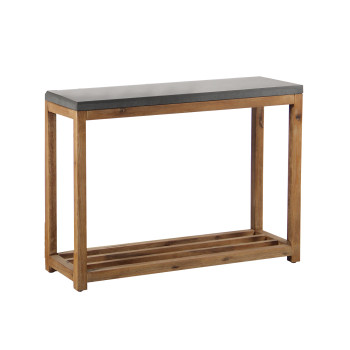 Полка SANDSTONE 95,5x34,5xH75см, полки: фиброцемент, цвет: серый, деревянная рама из акации Полка SANDSTONE 95,5x34,5xH75см, полки: фиброцемент, цвет: серый, деревянная рама из акации