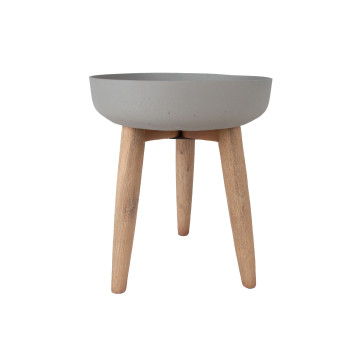Puķu pods SANDSTONE ar koka kājām D36,5xH43cm, pelēks Puķu pods SANDSTONE ar koka kājām D36,5xH43cm, pelēks
