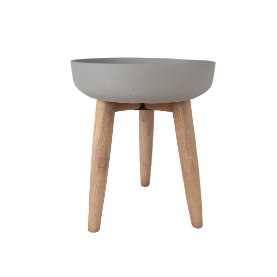 Puķu pods SANDSTONE ar koka kājām D36,5xH43cm, pelēks Puķu pods SANDSTONE ar koka kājām D36,5xH43cm, pelēks