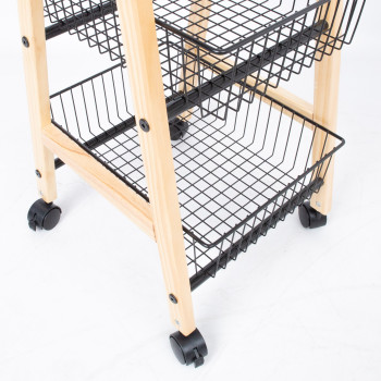 Полка БРЕН черный/дерево