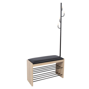 Полка для прихожей BENO c вешалкой светло-коричневая