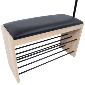 Полка для прихожей BENO c вешалкой светло-коричневая