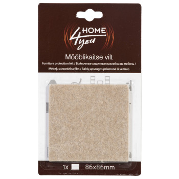 Mēbeļu aizsardzība filcs 86x86mm x 1gab, bēša Mēbeļu aizsardzība filcs 86x86mm x 1gab, bēša