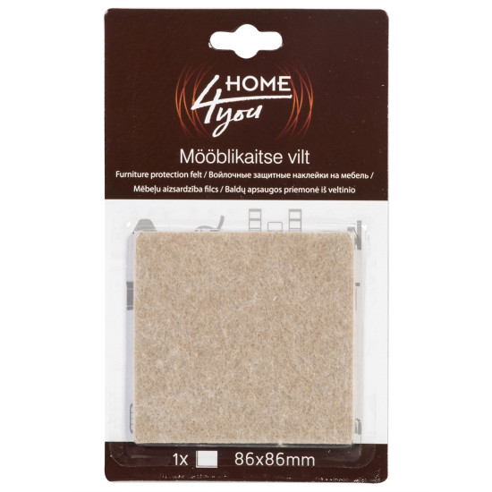 Mēbeļu aizsardzība filcs 86x86mm x 1gab, bēša Mēbeļu aizsardzība filcs 86x86mm x 1gab, bēša