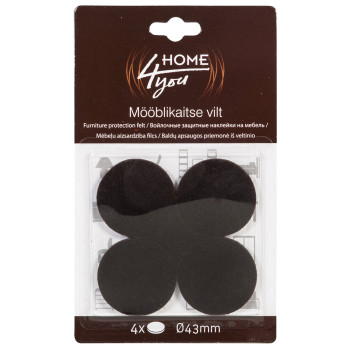 Mēbeļu aizsardzība filcs D43mm x 4gab, melns Mēbeļu aizsardzība filcs D43mm x 4gab, melns