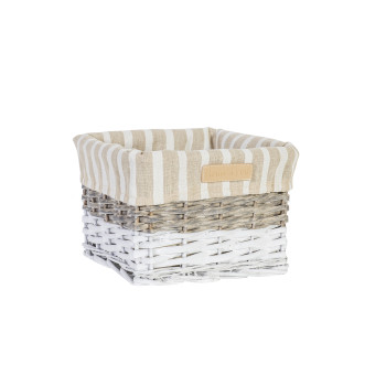 Korv MAX-4, 22x22xH15cm, antiikhall/valge koe, beež Korv MAX-4, 22x22xH15cm, antiikhall/valge koe, beež