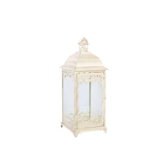 Laterna SAMIRA-3, 14x14xH34cm, antīks bēšs Laterna SAMIRA-3, 14x14xH34cm, antīks bēšs