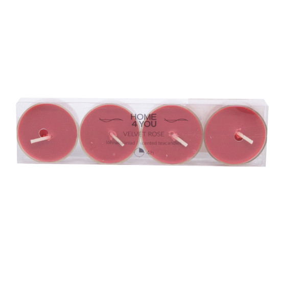 Aromātiskās sveces 4gab/komplekts, VELVET ROSE, sarkans (smaržas- roze) Aromātiskās sveces 4gab/komplekts, VELVET ROSE, sarkans (smaržas- roze)