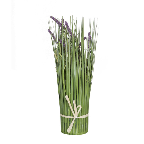 Mākslīgais zieds IN GARDEN, H39cm, mākslīgā zāle ar lavandu, tumši lillā