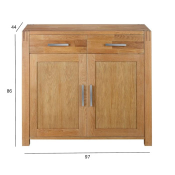 Kummut CHICAGO UUS 2 ukse ja 2 sahtliga, 97x44xH86cm, puit: tammespoon, värvus: naturaalne Kummut CHICAGO UUS 2 ukse ja 2 sahtliga, 97x44xH86cm, puit: tammespoon, värvus: naturaalne