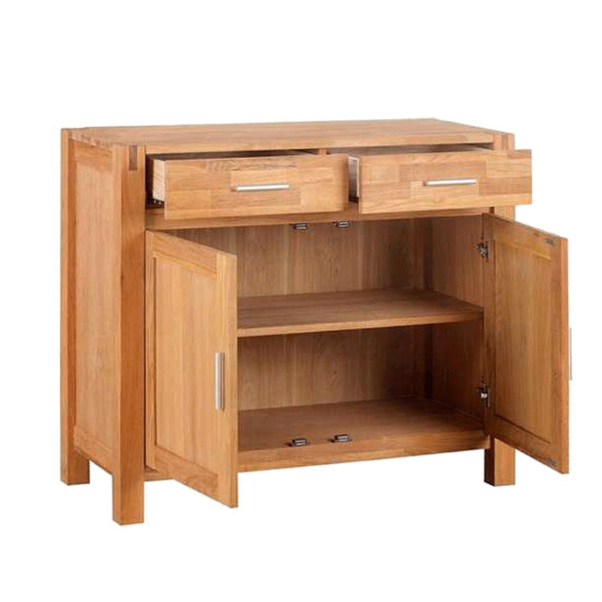 Kumode CHICAGO NEW ar 2 durvīm un 2 atvilktnēm, 97x44xH86 cm, koks: ozolkoka finieris, krāsa: dabīga