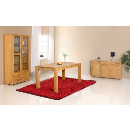 Kumode CHICAGO NEW ar 3 durvīm un 3 atvilktnes, 140x44xH86 cm, koks: ozolkoka finieris, krāsa: dabīga