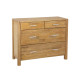 Kumode CHICAGO 105x45xH84cm, ar 4 atvilktnēm, koks: ozola finierskaida, krāsa: dabīga, apdare: ieeļļota