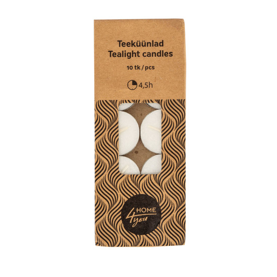 Tējas sveces Home4you NEW, 10gab, balts