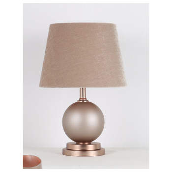 Galda lampas LUXO H45 cm, matēts šampanietis/stikls, abažūrs: samts, krāsa: šampanieša