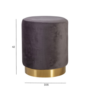 Пуф LA PERLA D35xH42см, материал покрытия: бархатная ткань, цвет: серый Пуф LA PERLA D35xH42см, материал покрытия: бархатная ткань, цвет: серый