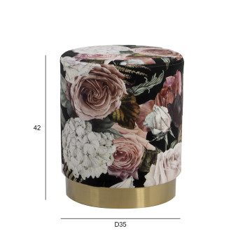 Пуф LA PERLA D35xH42см, материал покрытия: бархатная ткань, цвет: цветистый Пуф LA PERLA D35xH42см, материал покрытия: бархатная ткань, цвет: цветистый