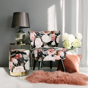 Пуф LA PERLA D35xH42см, материал покрытия: бархатная ткань, цвет: цветистый Пуф LA PERLA D35xH42см, материал покрытия: бархатная ткань, цвет: цветистый