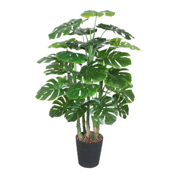 Mākslīgs koks MONSTERA H120cm, melns puķupods Mākslīgs koks MONSTERA H120cm, melns puķupods